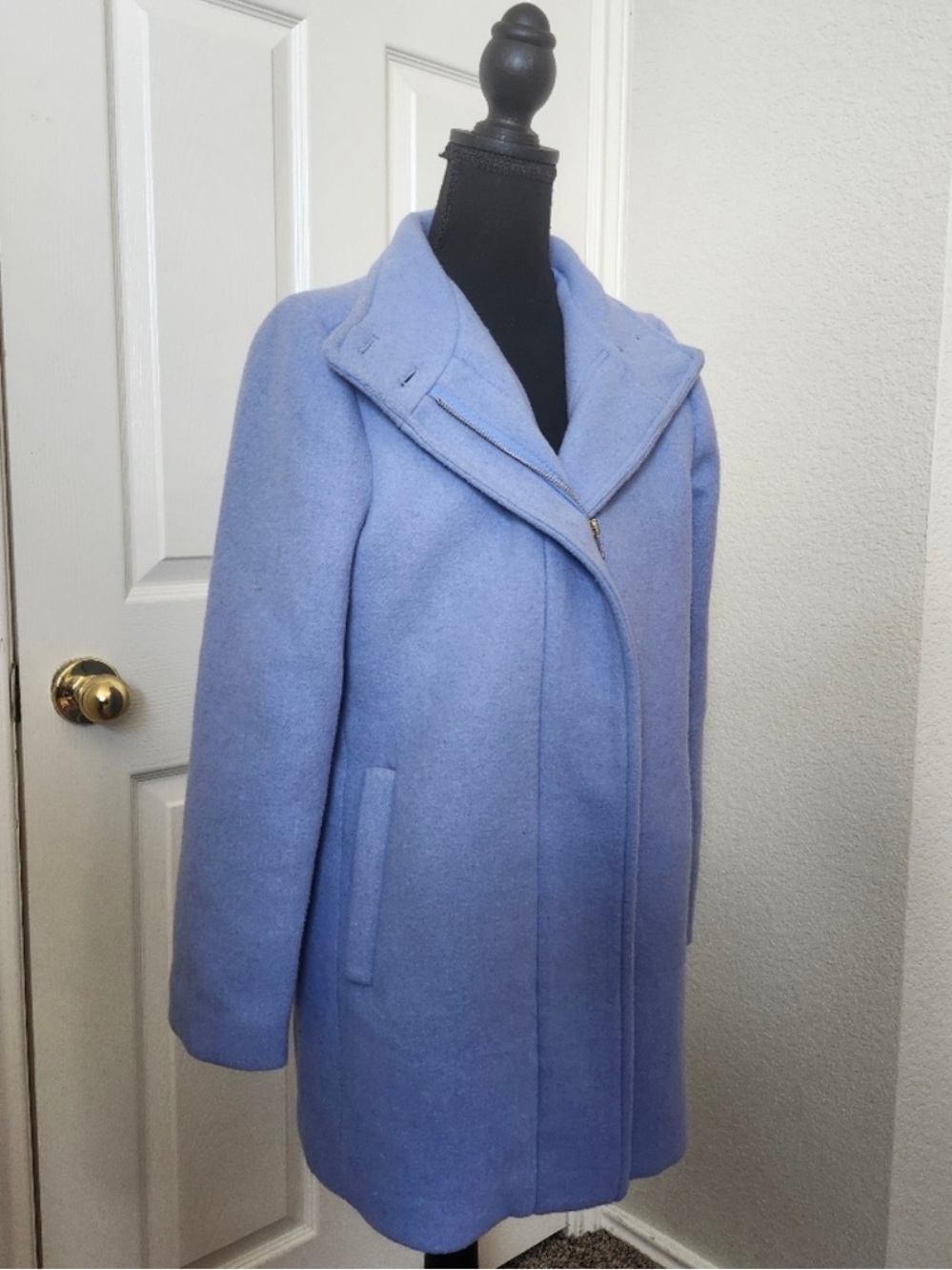 J. Crew Sky Blue Pea Coat 6 - Picture 5 of 7